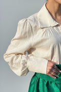 Beige linen shirt designer piece