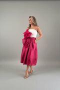 Rose white crop top - LENALIA Persian designer fashion