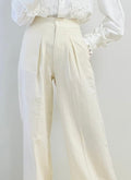 Beige linen pants designer piece