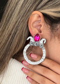 Zivin papier-mache earrings handmade Kurdish jewelry