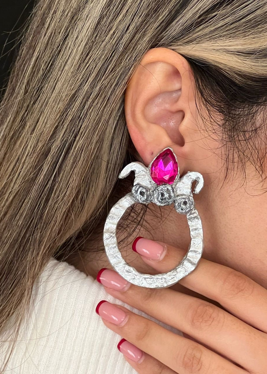 Zivin papier-mache earrings handmade Kurdish jewelry