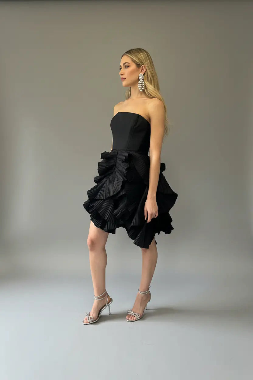 Noir designer dress - LENALIA Persian luxury fashion