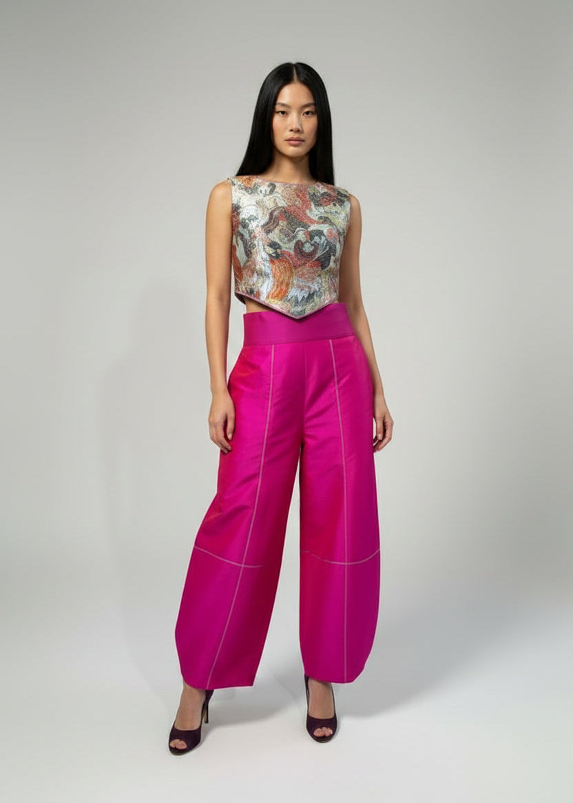 Magenta Taffeta Pants | Luxury Statement Pants | Lenalia – LENALIA