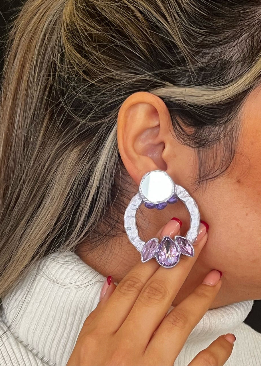 Avineh papier-mache earrings handmade Kurdish jewelry