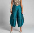 Peacock green taffeta pants luxury statement piece