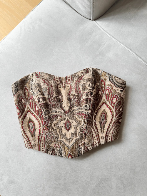 Beige termeh top traditional Persian fabric