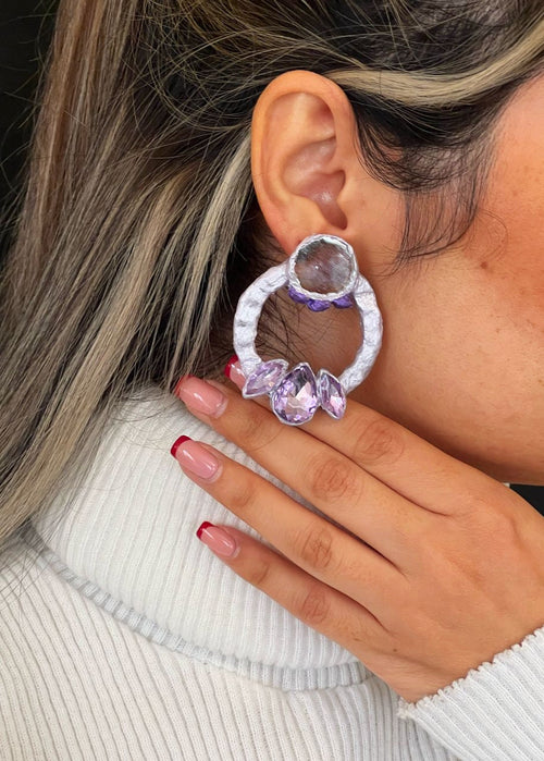 Avineh papier-mache earrings handmade Kurdish jewelry
