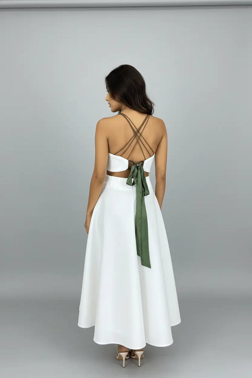 Damineh white designer top - LENALIA Persian luxury fashion