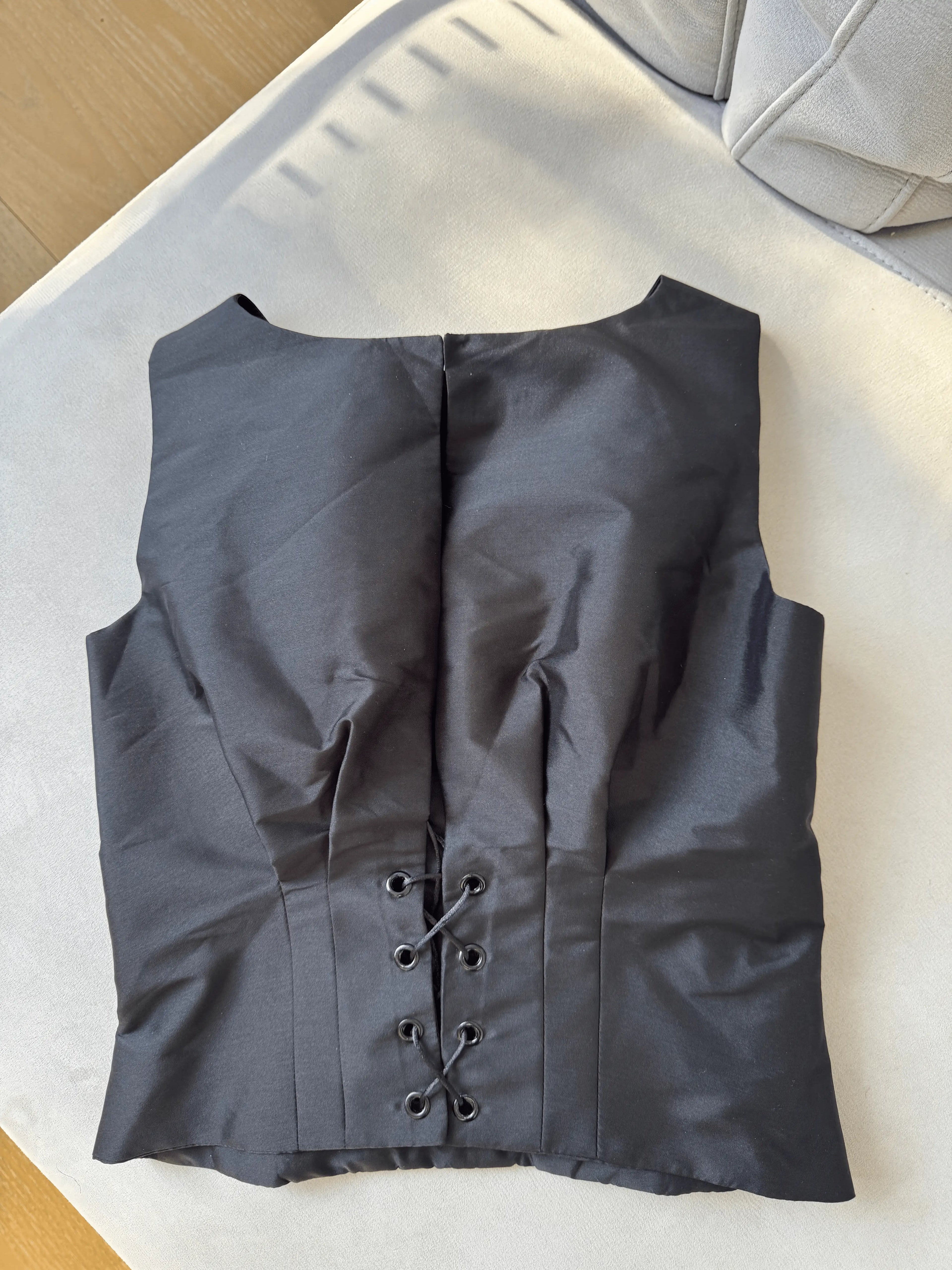 Venous black top with crystal embellishments - LENALIA designer top