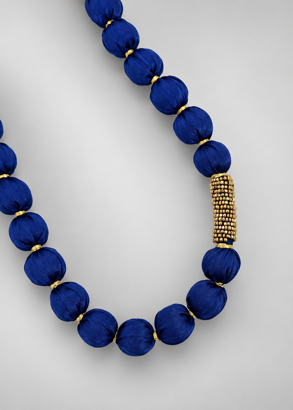 Navy Silk Necklace
