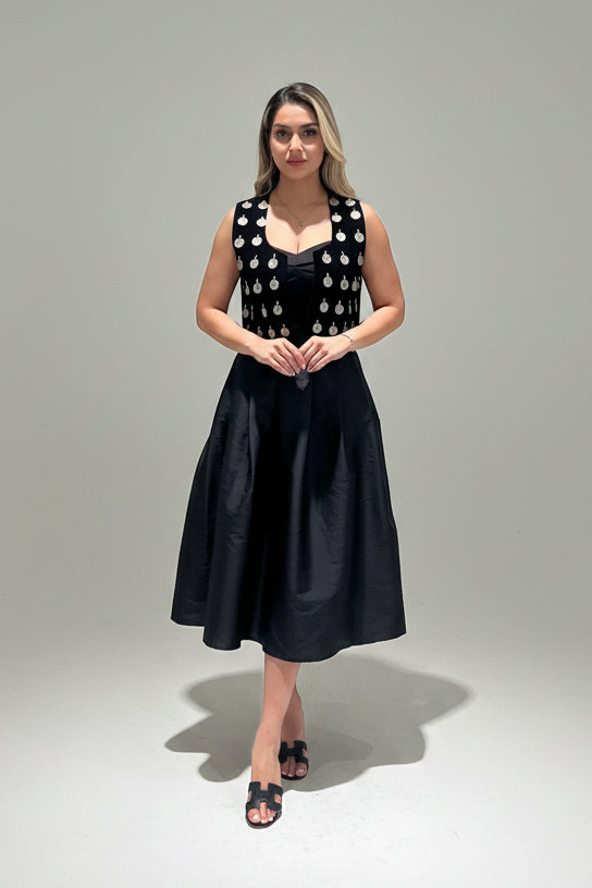 Black velvet vintage coin vest – one size, Persian coin-embellished handcrafted couture by LENALIA