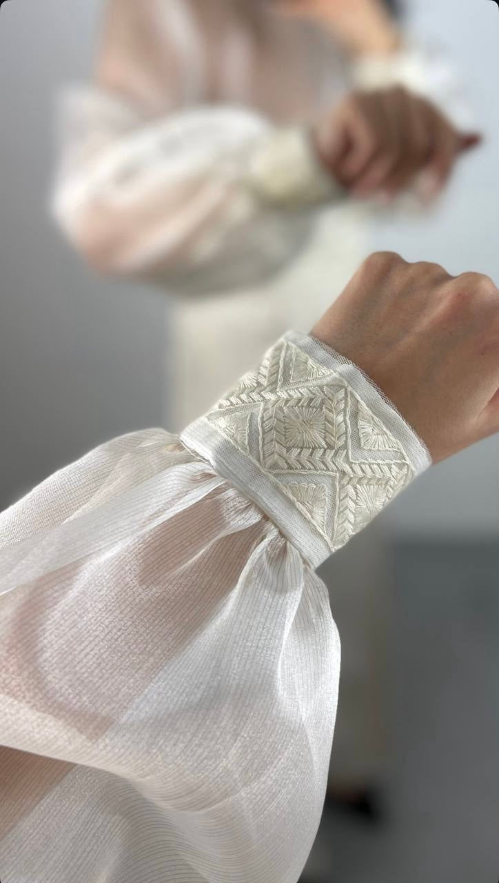 LENALIA Organza blouse back view – elegant designer blouse by LENALIA Australia