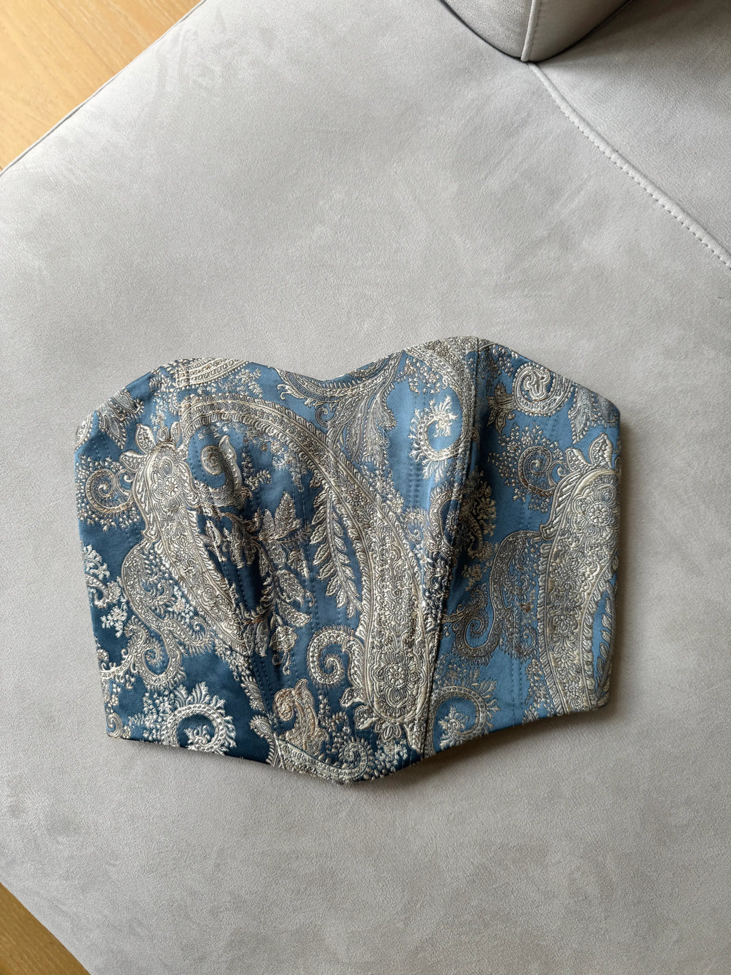 Blue termeh top traditional Persian fabric