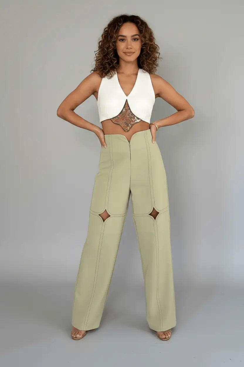 Damineh white designer top - LENALIA Persian luxury fashion
