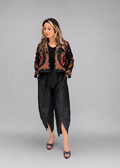 Black Torkaman jacket with traditional detailing