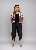 White Torkaman jacket with traditional detailing