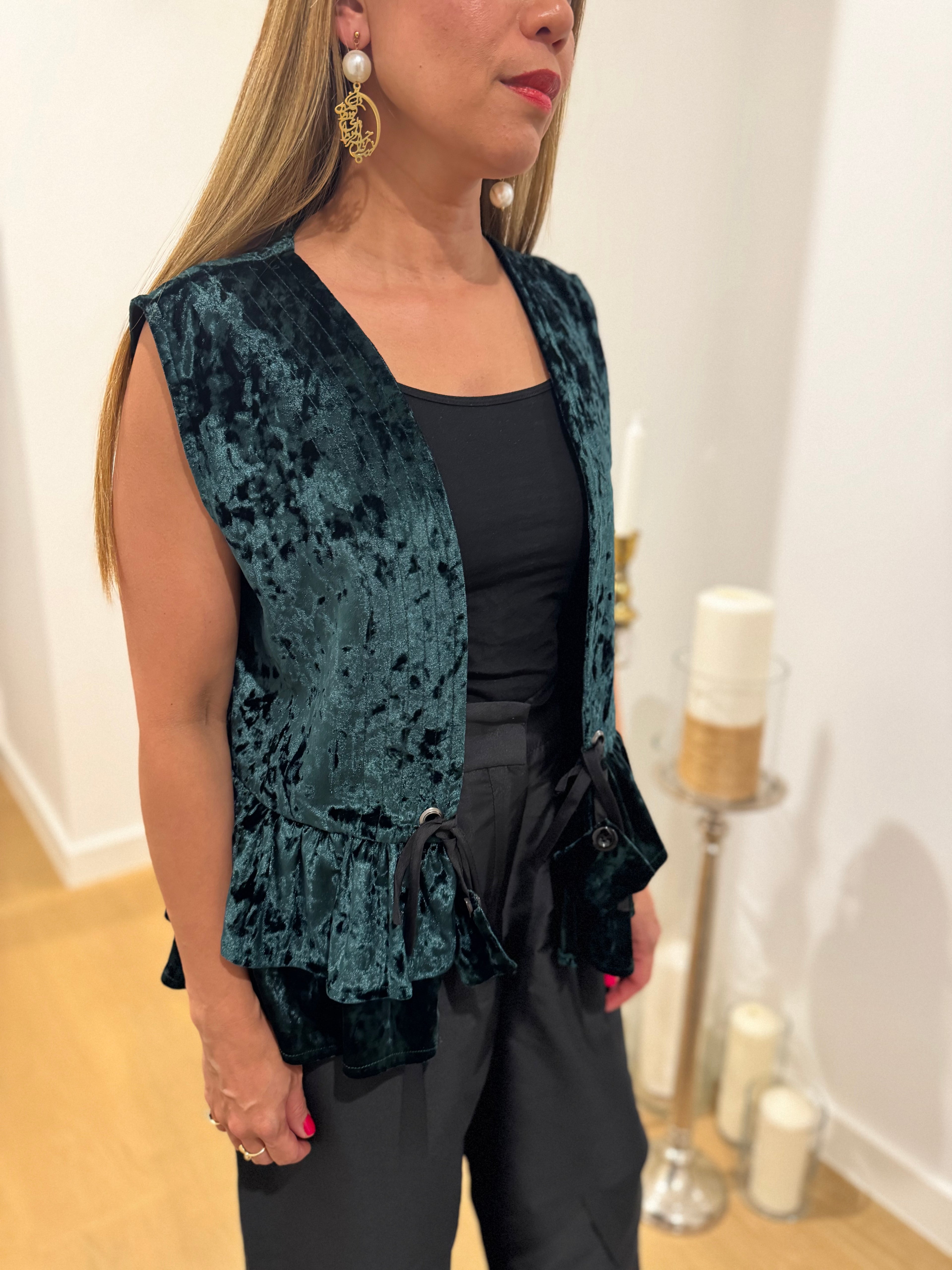 Green Velvet Vest