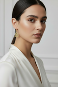 Persian Calligraphy Earrings by LENALIA – handcrafted stainless steel earrings with intricate calligraphy design
