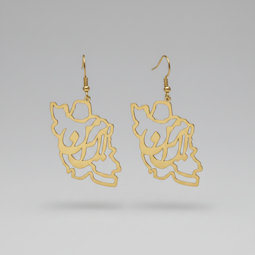 ran Earrings by LENALIA – handcrafted stainless steel earrings with Persian-inspired design
