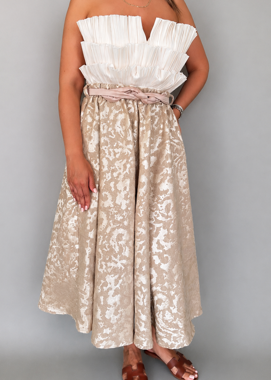 Elina Beige Skirt - LENALIA