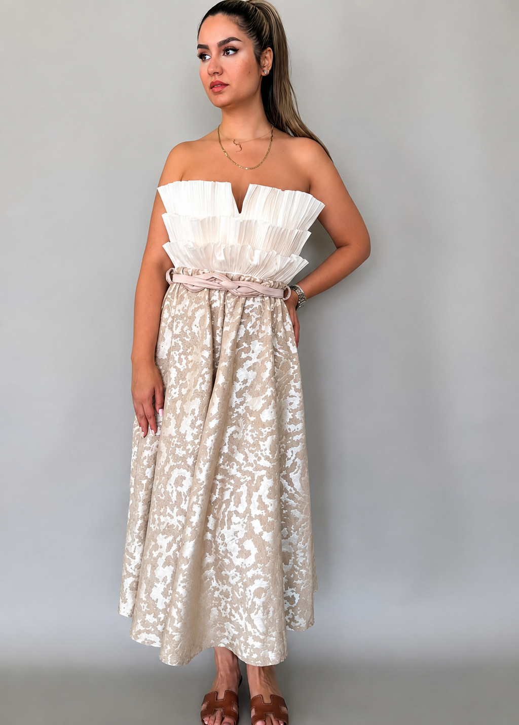 Elina Beige Skirt - LENALIA