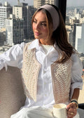 Pearl-embroidered Vest