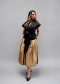 Beige taffeta midi skirt – LENALIA Persian couture luxury women's fashion Australia