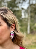 Nazar papier-mâché earrings handmade Kurdish jewelry