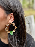 Vahar papier-mâché earrings handmade Kurdish jewelry
