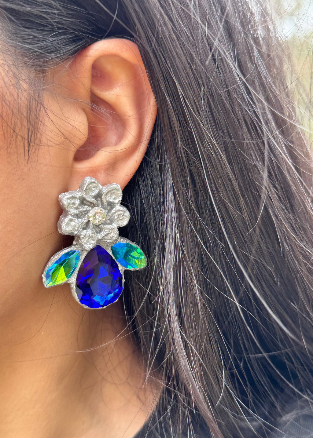 Gelareh handmade papier-mache earrings - Kurdish artisan jewelry meaning darling