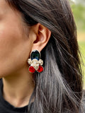 Gian handmade papier-mâché earrings - Kurdish artisan jewelry meaning life