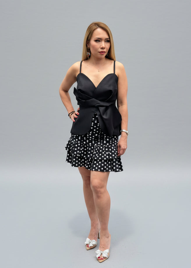 Lena polka dot skirt – fits size small, elegant patterned fashion by LENALIA