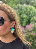 Sulin papier-mâché earrings handmade Kurdish jewelry
