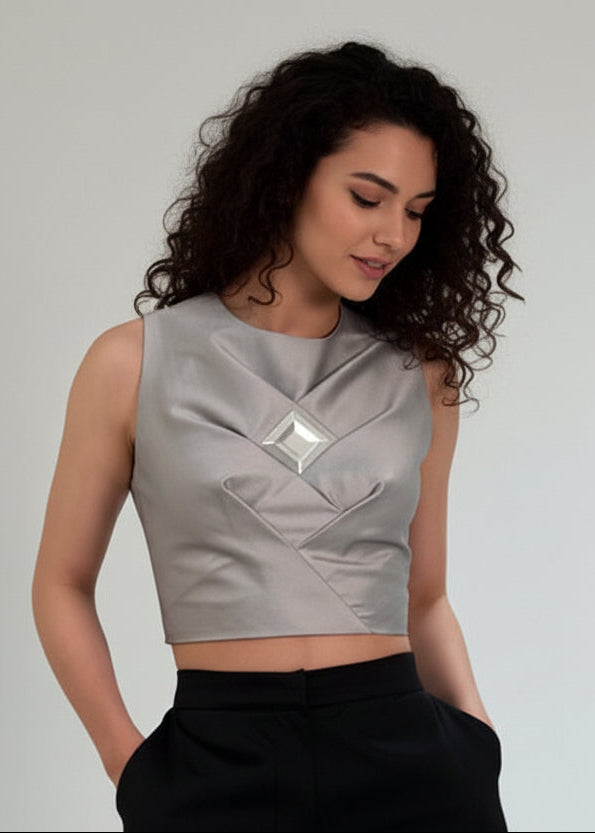 Lozi Taffeta Top – Persian Luxury Designer Top | LENALIA