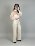 LENALIA Organza blouse – elegant sheer luxury blouse, Persian-inspired couture