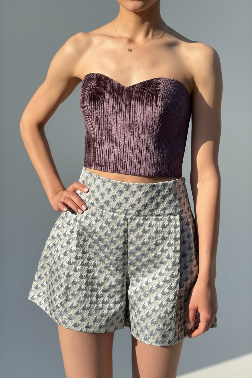 Velvet crop top in red with adjustable straps