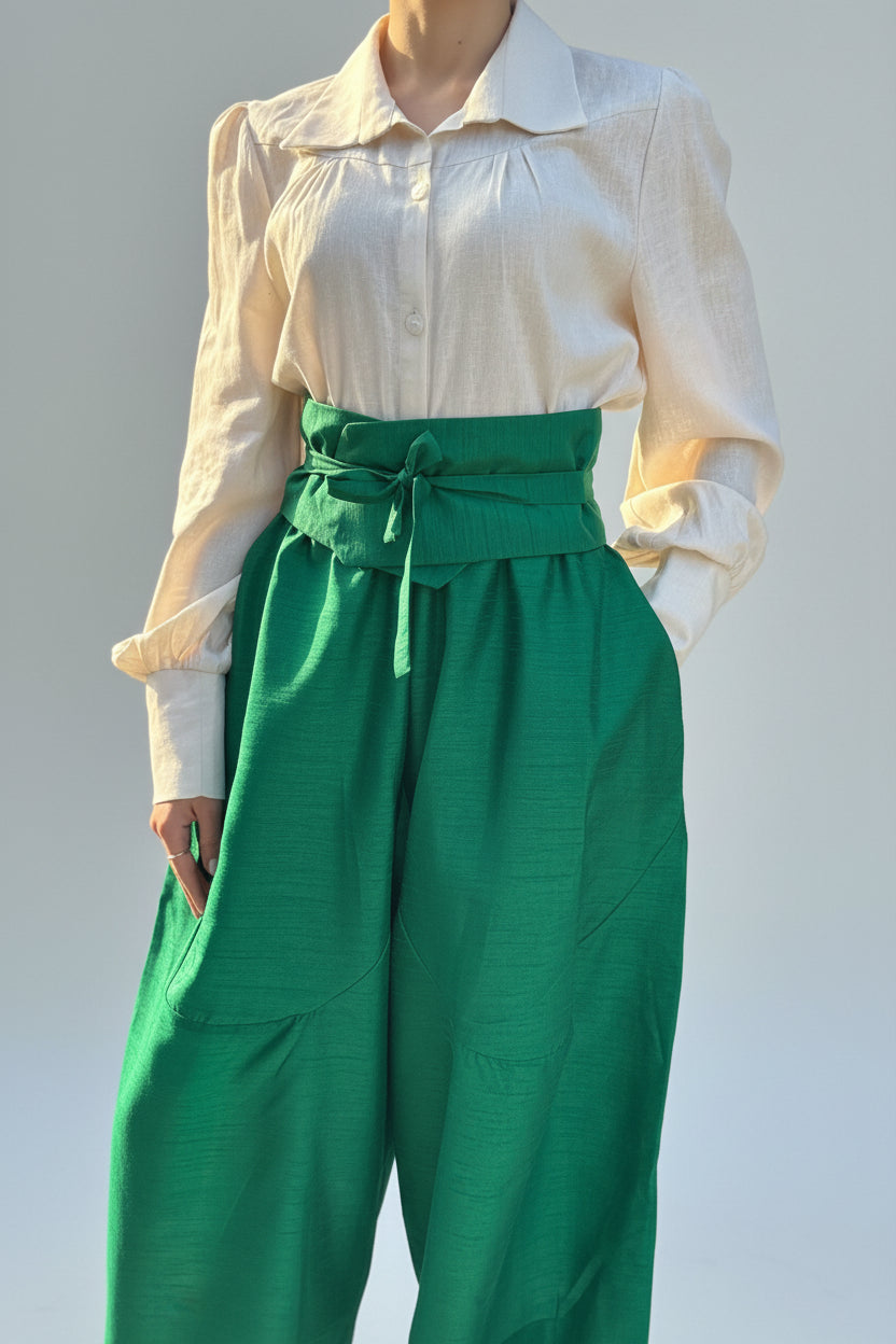 Beige linen shirt designer piece