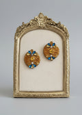 Pair of gold earrings with gemstones - Houran