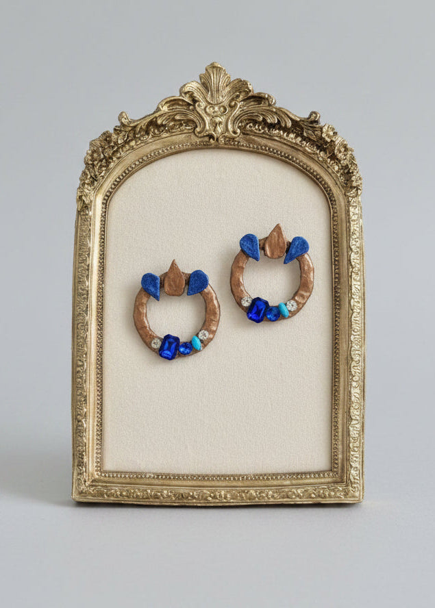 Jikan hand-made papier mache earrings