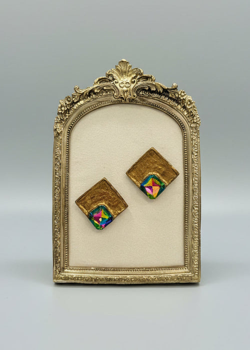 Barzin hand-made papier mache earrings