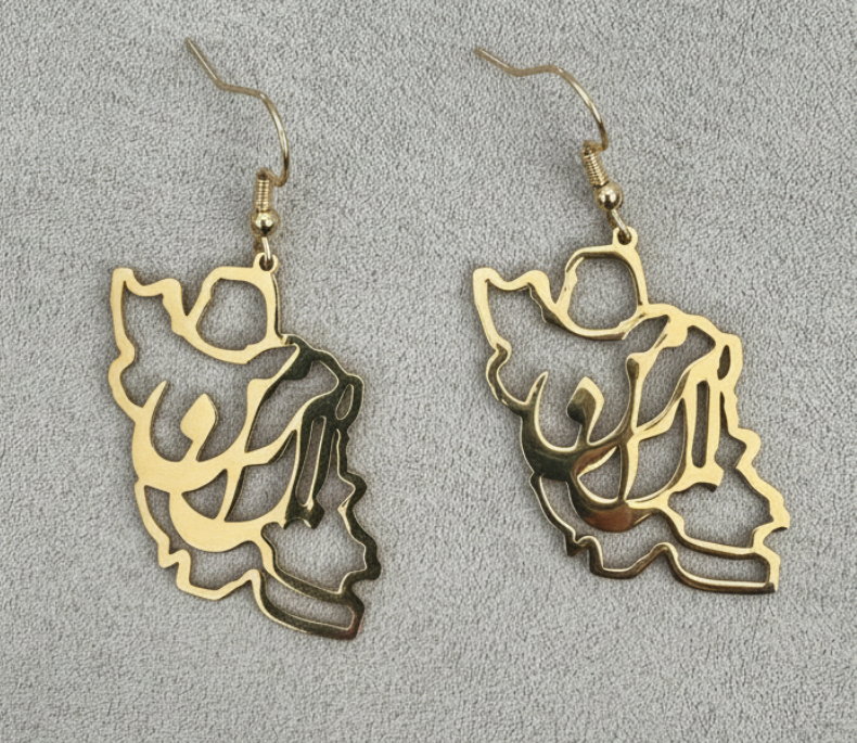 ran Earrings by LENALIA – handcrafted stainless steel earrings with Persian-inspired design