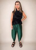 reen slit taffeta pants - LENALIA designer pants with side slits