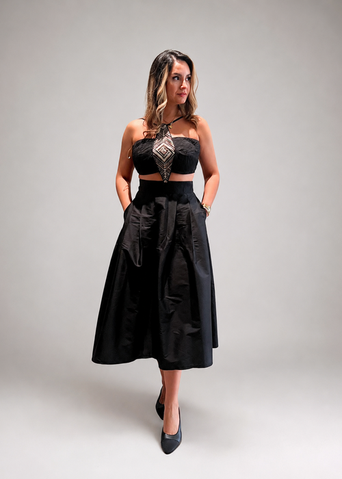 Lena Black Taffeta skirt