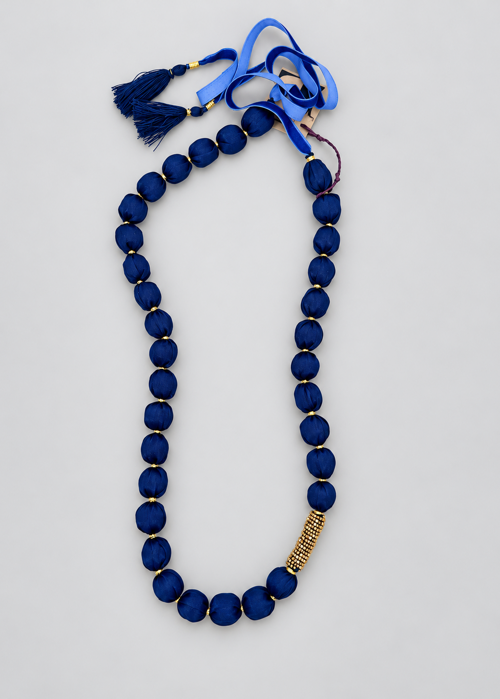 Navy Silk Necklace