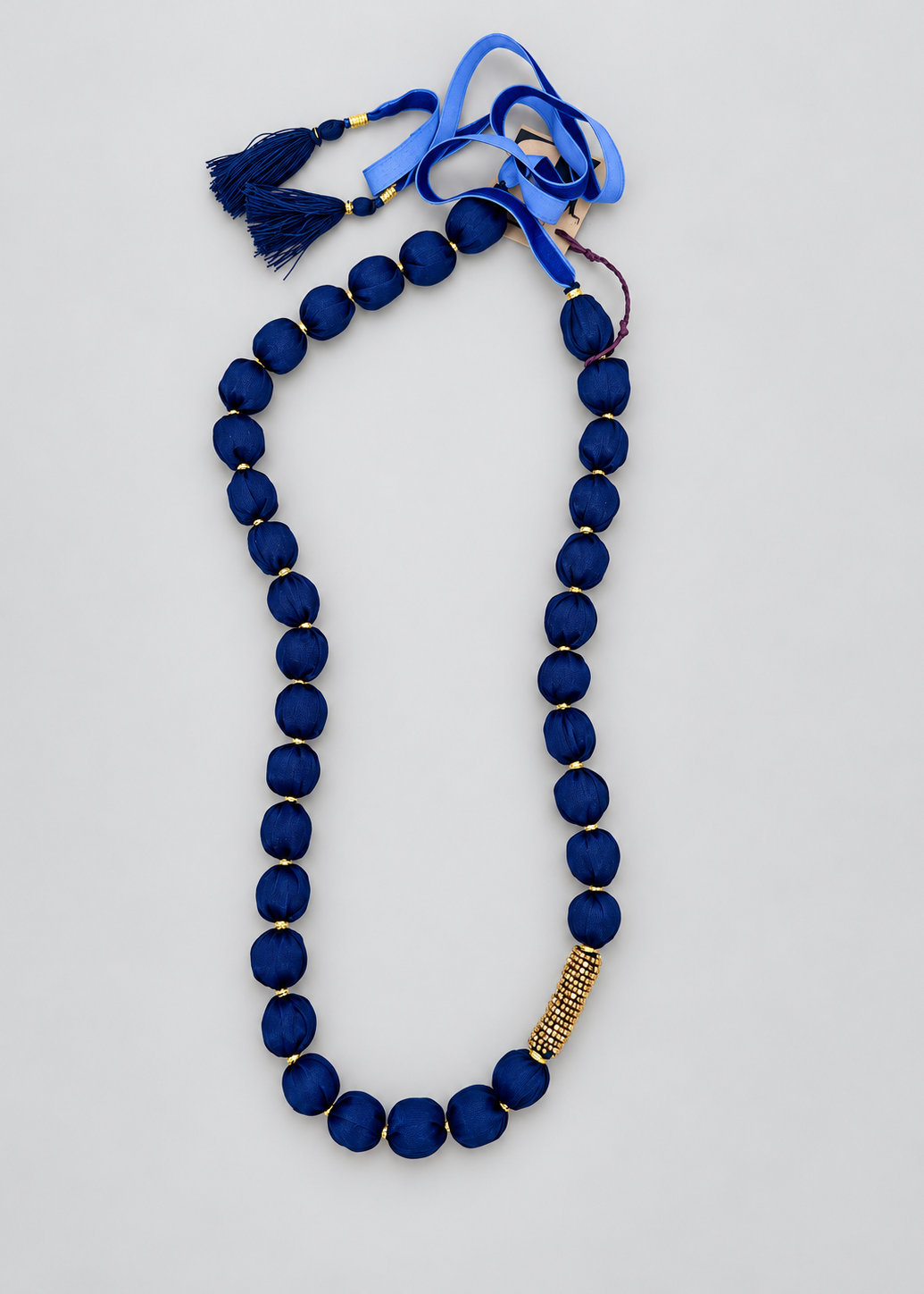 Navy Silk Necklace