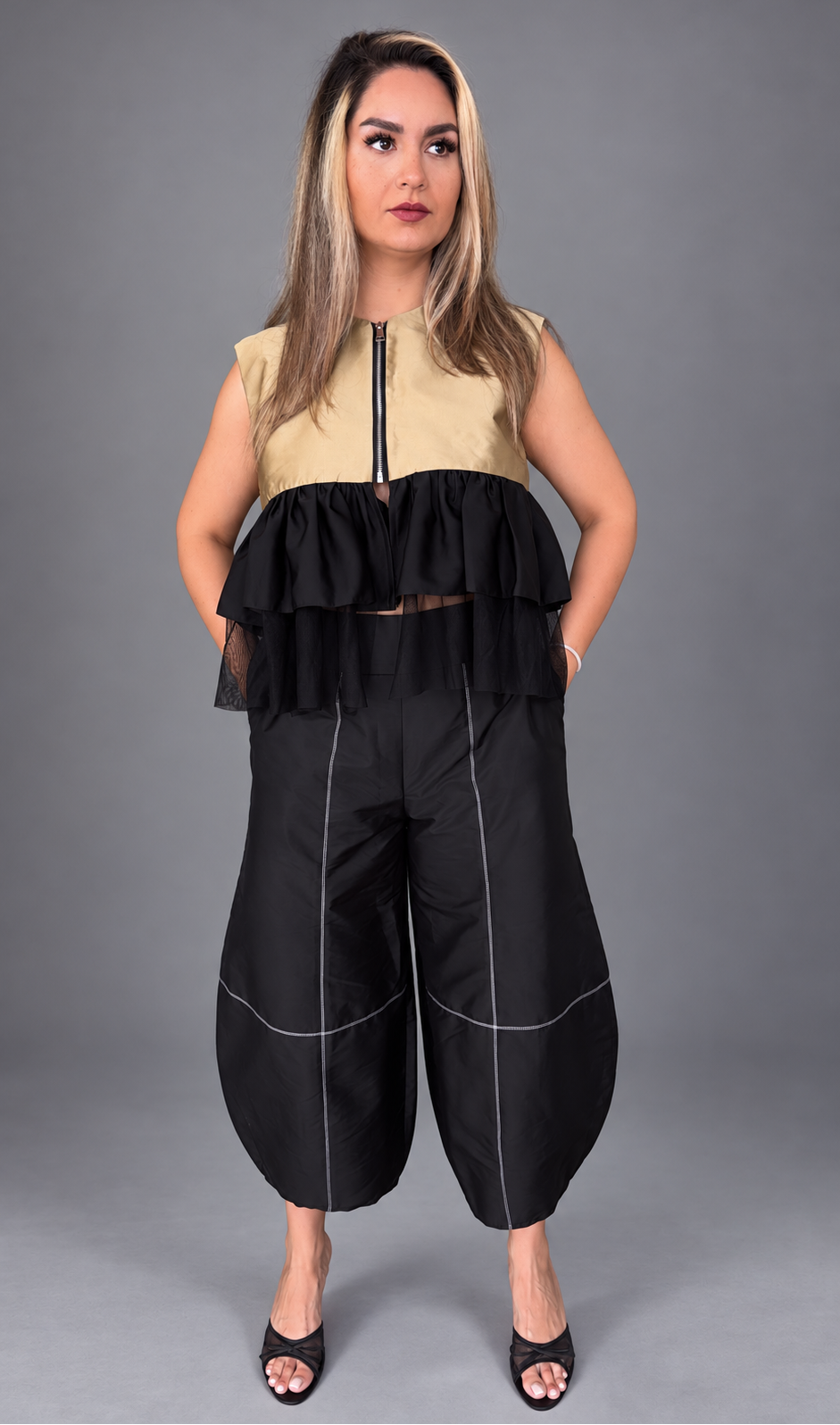 Black Taffeta Pants