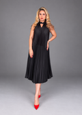 Black Plated Dress - LENALIA