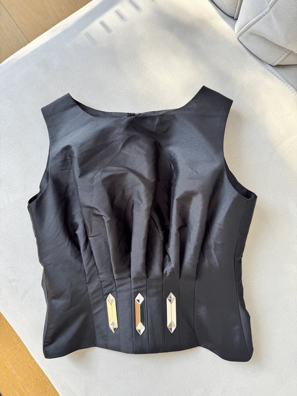 Venous black top with crystal embellishments - LENALIA designer top