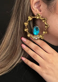 Nashmil papier-mache earrings handmade Kurdish jewelry